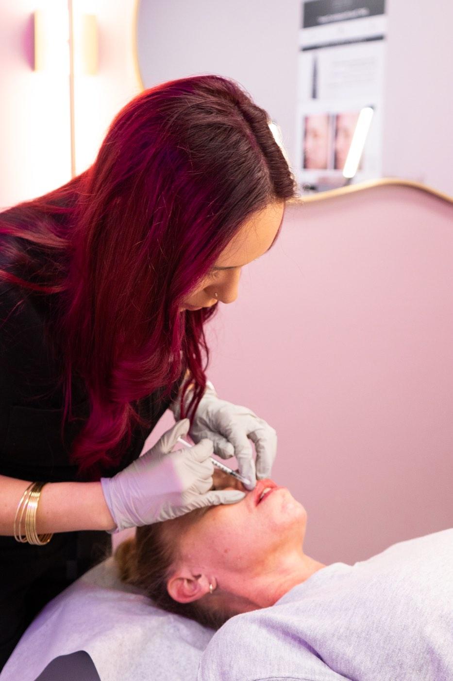 A lip appointment, in progress