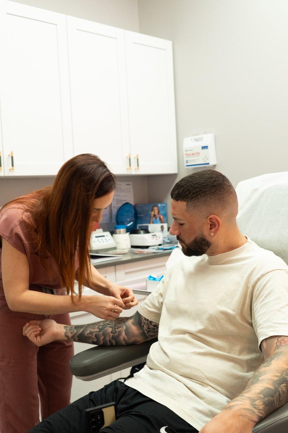 Lab work being drawn at the NuGen clinic in Miami